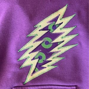 Purple Dog Hoodie with Lightning Bolt Accent